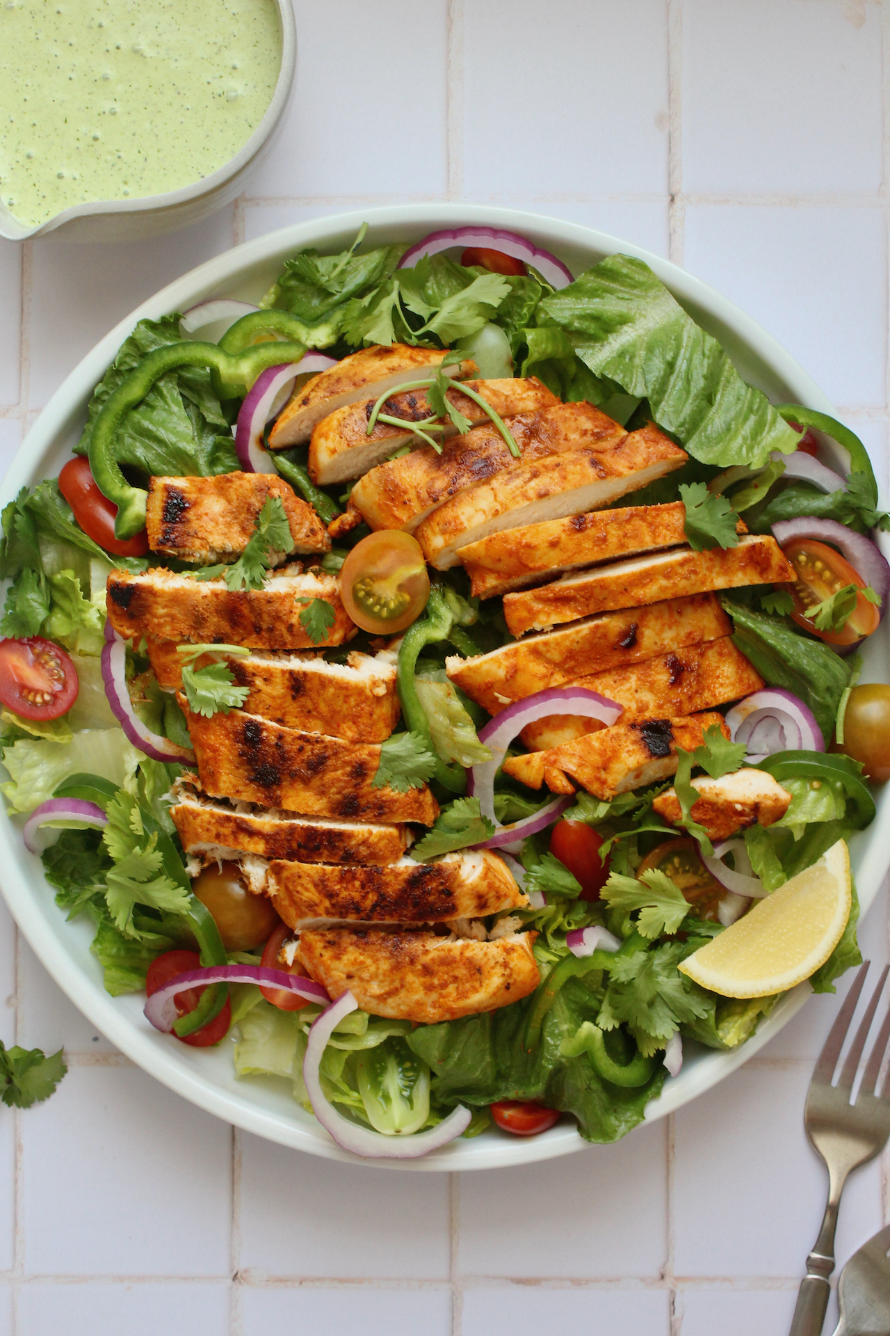 Chicken Tikka Salad with Chutney Ranch Dressing